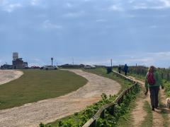 Approaching Hunstanton up the incline